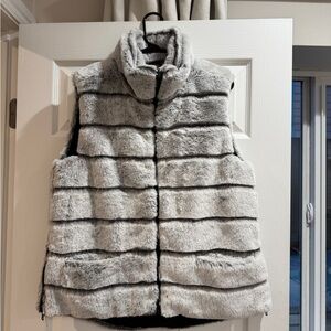 Dylan Brand Faux Fur Grey Sleeveless Puffer Vest